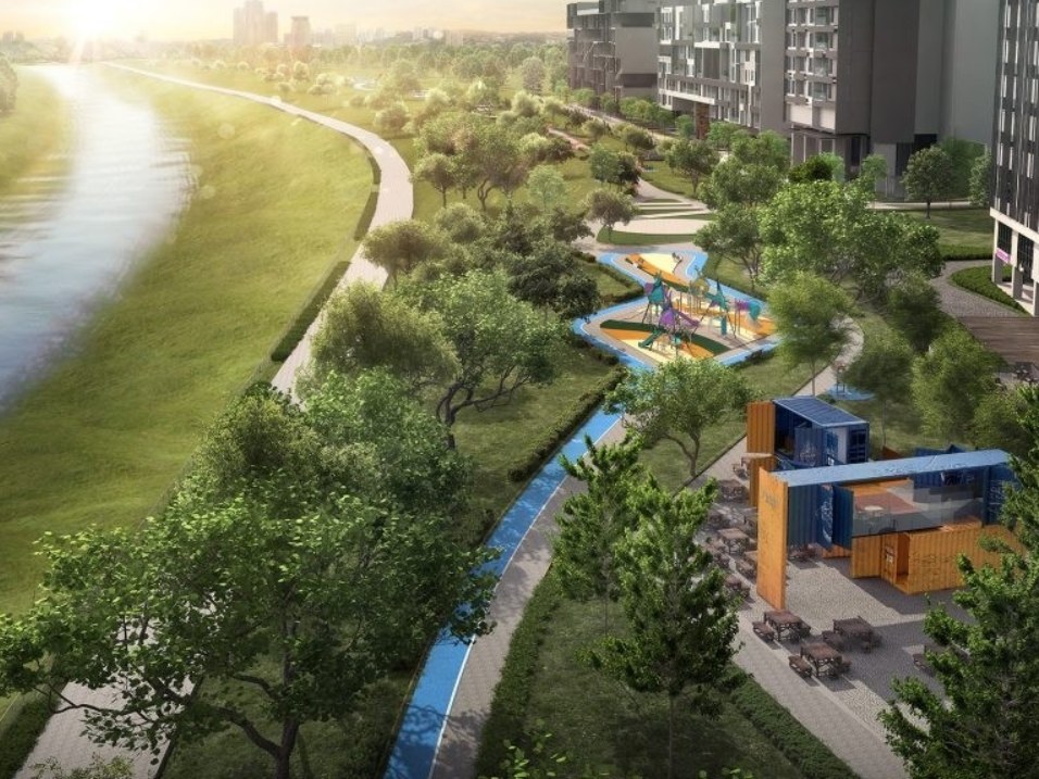 Aerial view of the Promenade Boulevard linear park connecting LUNAR, TRIA Seputeh and VIVO